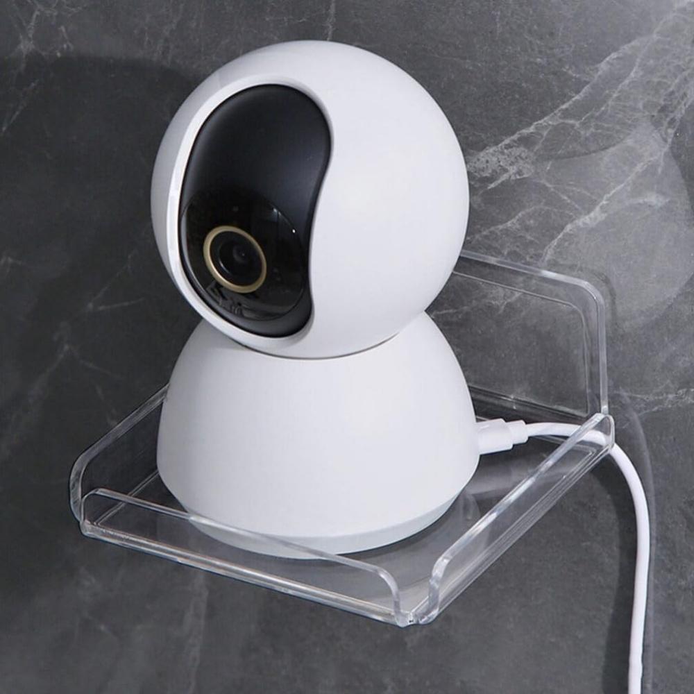 YX007 2Pcs/Set Security Camera Wall Hanger Acrylic Floating Wall Shelve Speaker Hanging Holder Mount