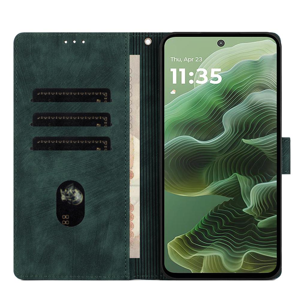 For Motorola Moto G35 5G Case with 2Pcs Tempered Glass WANLONFENG MTL Series Mandala Leather Phone Cover