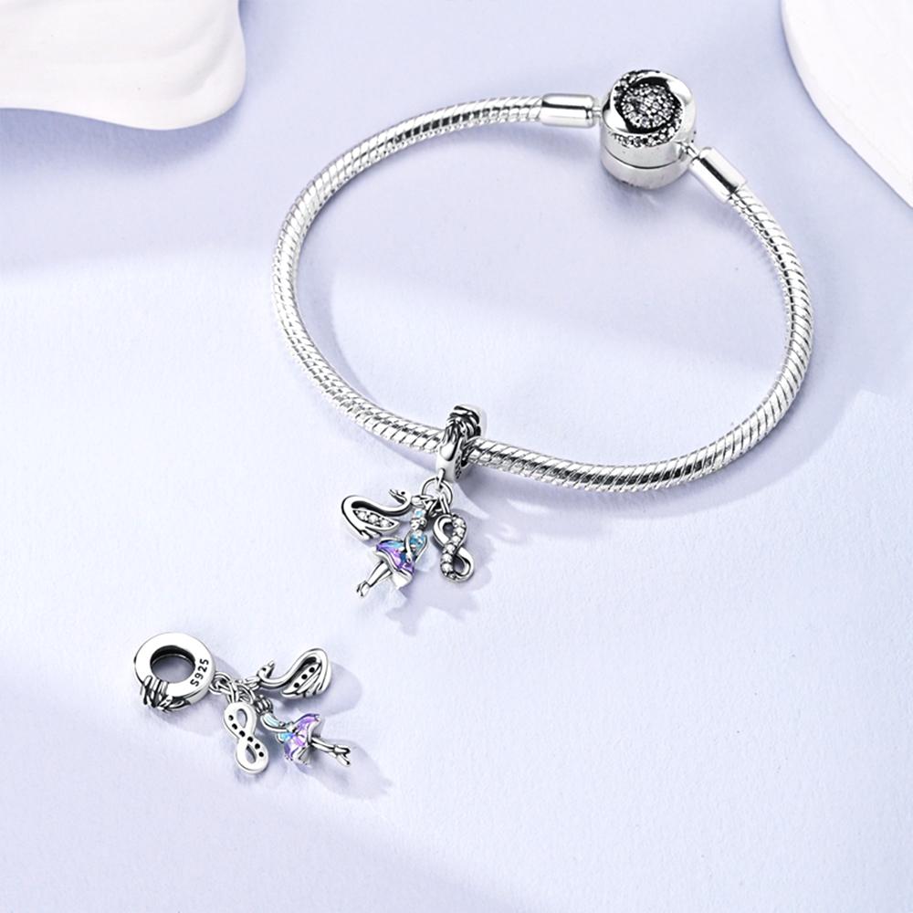 Swan Ballet Dancer Unlimited Pendant Copper Charms Pendant Fit For The Brand'S Diy Bracelet Women Jewelry Gifts