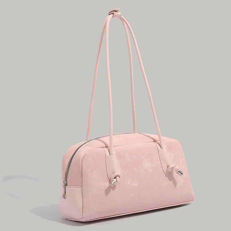 Korean Style High-End Boston Bag for Women, New Large Capacity Casual Handbag, Commuting Versatile Shoulder Baguette Bag