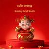 Solar-Powered Fortune God Waving Ornament - Stress Relief & Festive Charm for Car or Office, Perfect Birthday Gift