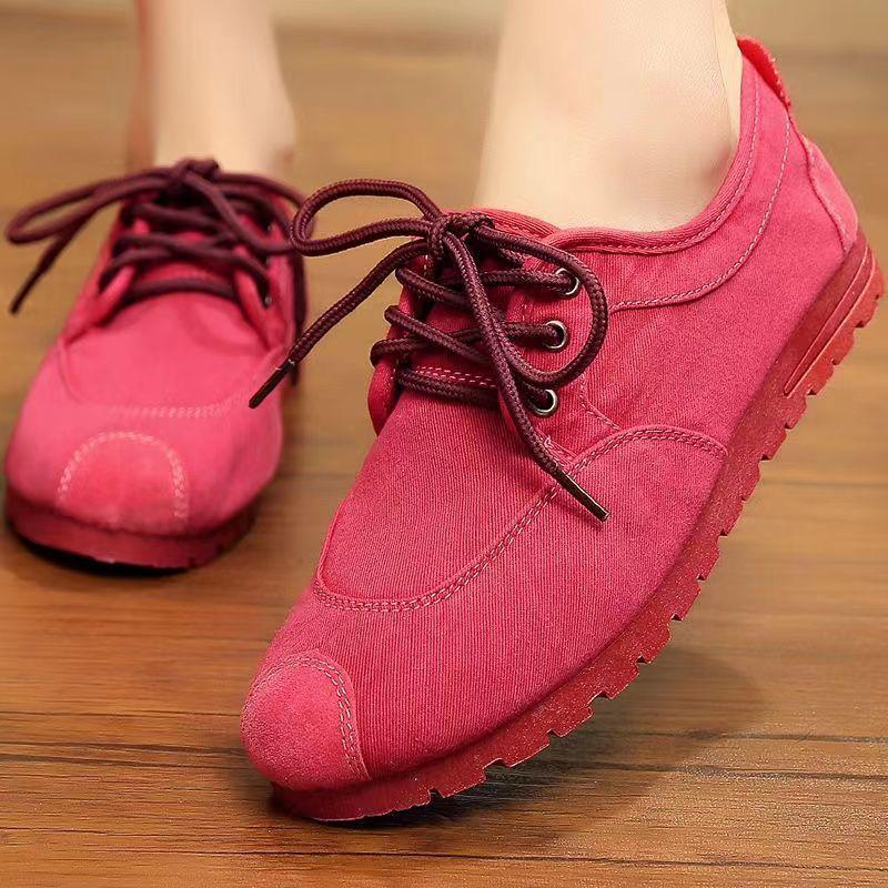 

Новые тканевые туфли, женские одинарные туфли, парусиновая обувь на плоской подошве, удобная дышащая повседневная модная обувь со шнуровкой 40