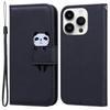 For iPhone 14 Pro Max Cell Phone Case Animal Pattern PU Leather Wallet Stand Cover with Strap