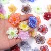 10 Stück 3 cm Gaze Künstliche Blumen Bunte Doppellagige Blütenköpfe Für DIY Handgemachte Hochzeitsfeier Kleidung Kopfschmuck Dekoration