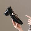 Sweetheart rhinestone word with Mary Jane shoes women's new light mouth thick heel single shoes with skirt high heels