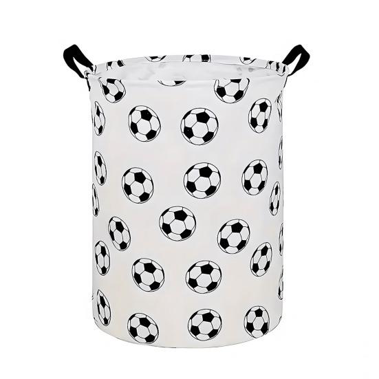 Yousheng Faltbarer Wäschekorb Großes Fassungsvermögen Zusammenklappbarer Kleiderkorb mit Griffen Fußball-Aufdruck Aufbewahrungskorb für Wäsche Kinderspielzeug Kinderzimmer