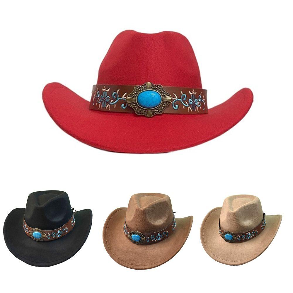 Adjustable Cowgirl Hat Shapeable Wide Brim Western Hat Trendy Cowboy Hat  for Men and Women