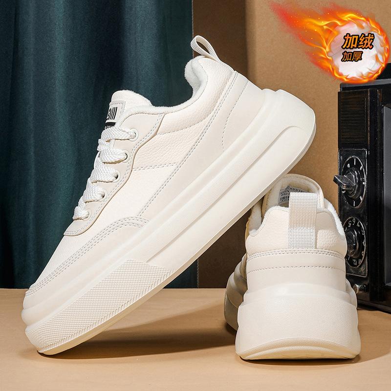 Autumn and winter velvet new trendy shoes thick baseplate shoes heightening sports and leisure shoes