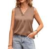 Summer Women's V-neck Solid Color Sleeveless Casual Simple Blouses & Shirts