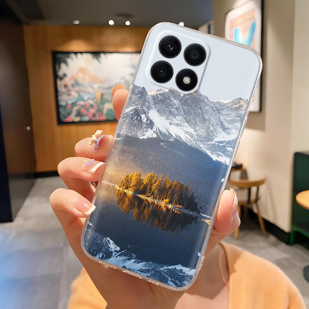 For Honor X8b X8a 4G LLY-LX1 LLY-LX2 CRT-LX1 Cute Cartoon Painted Phone Cover TPU Soft Clear Silicone Case On Honor X8a 4G Mask