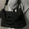 New Fashionable Black Messenger Bag Student Commuter Tote Bag
