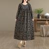 Sukienka bawełniana plus size z długim rękawem w stylu vintage w kwiaty nowość sukienki dla kobiet codzienna luźna wiosenna jesienna sukienka
