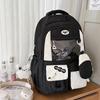 New Japanese ins fresh and sweet contrasting colors splicing bar pain bag girl junior high school students large-capacity backpack