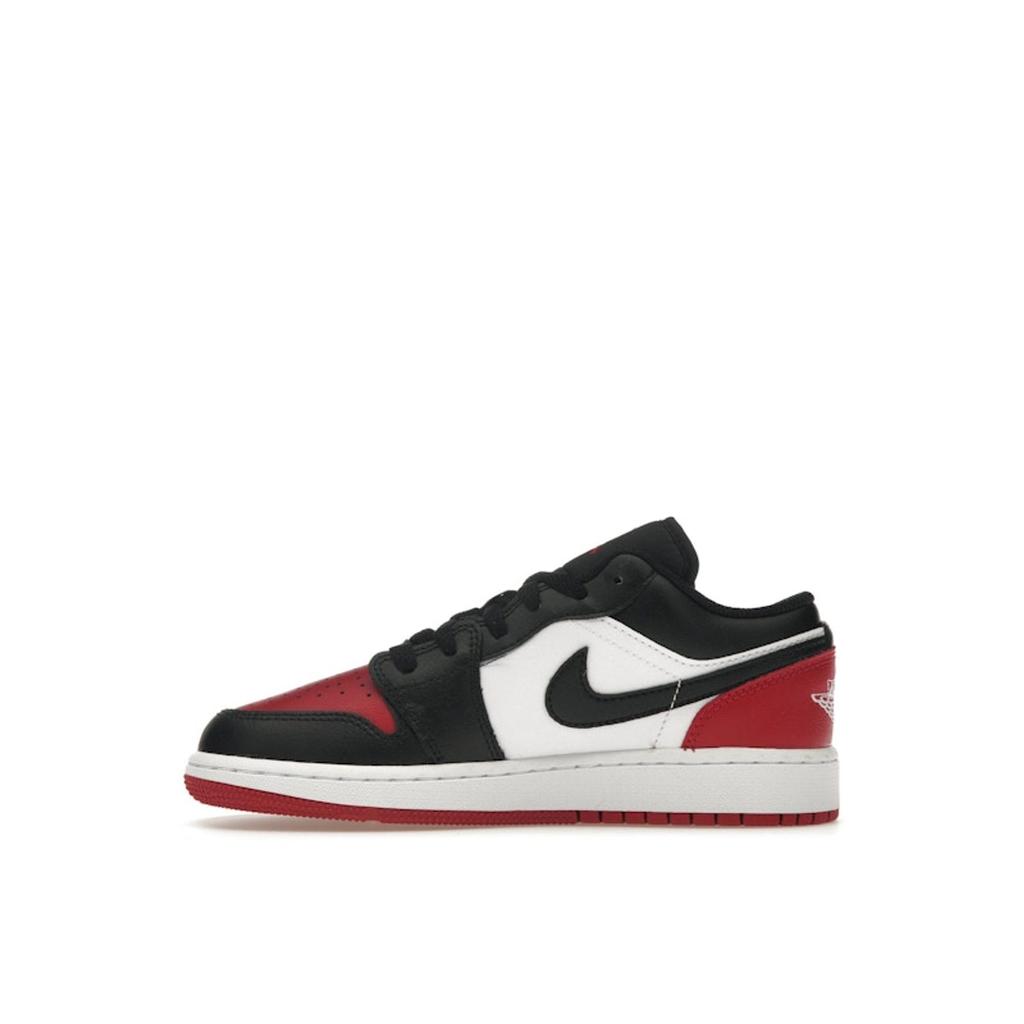Air Jordan 1 Low GS Bred Toe 2.0 Kids Sneakers White Varsity-Red Black 553560-161