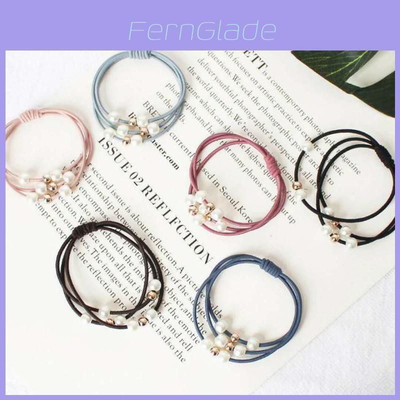 Korean Version Of The Three-strength Rubber Band High-elastic Pearl Head Rope For Women And Girls