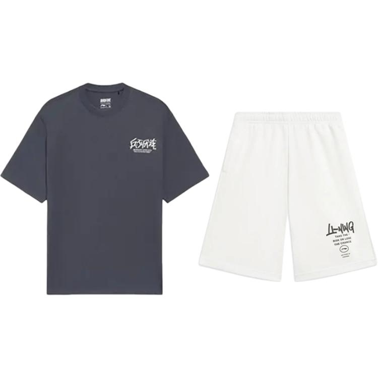 

Li Ning Bing Bu Yan Zha Тематическая футболка с принтом, модная, удобная, пуловер с круглым вырезом, футболка с коротким рукавом, повседневный спортивный костюм, унисекс, топы YHSV281-2+AKST593-7 S