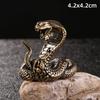 Statua di Cobra Boa Serpente in Bronzo Antico Mini Statue Animali Zodiacali in Rame Decorazioni da Scrivania Animali da Compagnia per Tè Ornamenti Artigianato in Ottone