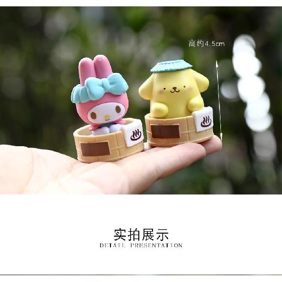 Anime Collectible Figurine Blind Box Bathing Kt Bath Theme Cute Cat Dog Mini Figurine Desktop Decoration Car Decor Cake Topper