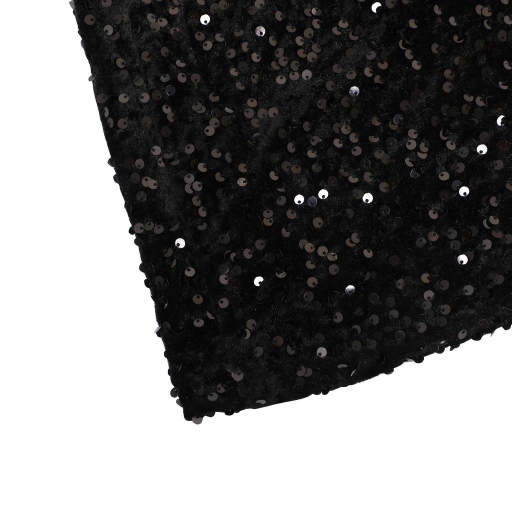 Damen Trägerloses Feder Abendkleid - Pailletten Bodycon Slim-Fit Kleid