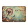 Vintage Dandelion Just Breathe Metal Poster, Inspirational Wall Art for Home Bedroom Office 12"x8"