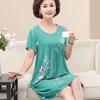 Rochie de vară lejeră cu mâneci scurte pentru femei, îmbrăcăminte de casă, pijama din bumbac și mătase