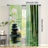 2PCS Bamboo Zen Sheer Curtains Semi-Transparent Polyester Rod Pocket for Living Room Bedroom Kitchen Dining Room
