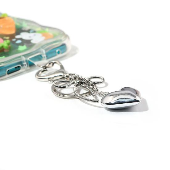 Heart Shape Bow Tie Keychain Pendant Lightweight Bag Charm Suitcase Backpack Wallet Keyring Fashion Accessory