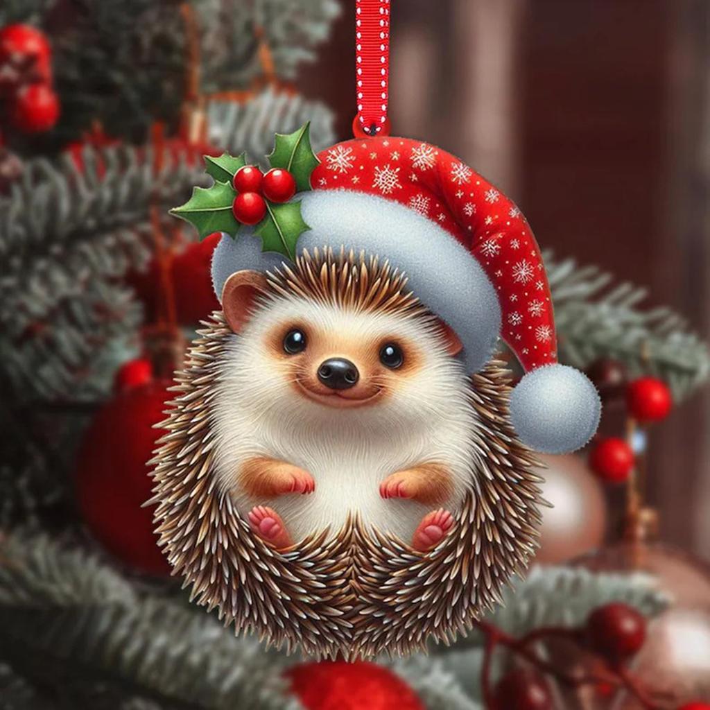 Acrylic Animal World Christmas Day Party Pendant Christmas Tree Decoration Flat Pendant