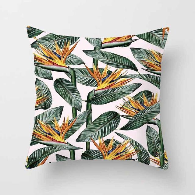Tropical Plants Pillow Case Polyester Decorative Pillowcases Green Leaves Throw Pillow Case Kussensloop Almohada Poszewka Zt306