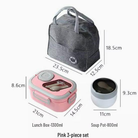 Compact Insulated Lunch Bag & Microwaveable Bento Box for Students & Office Workers