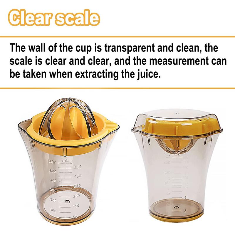 Lemon Squeezer Manual Citrus Juicer with Measuring Cup 600Ml and Cover Lemon Squeezer Juicer Lime Squeezer Bar Tool JT72