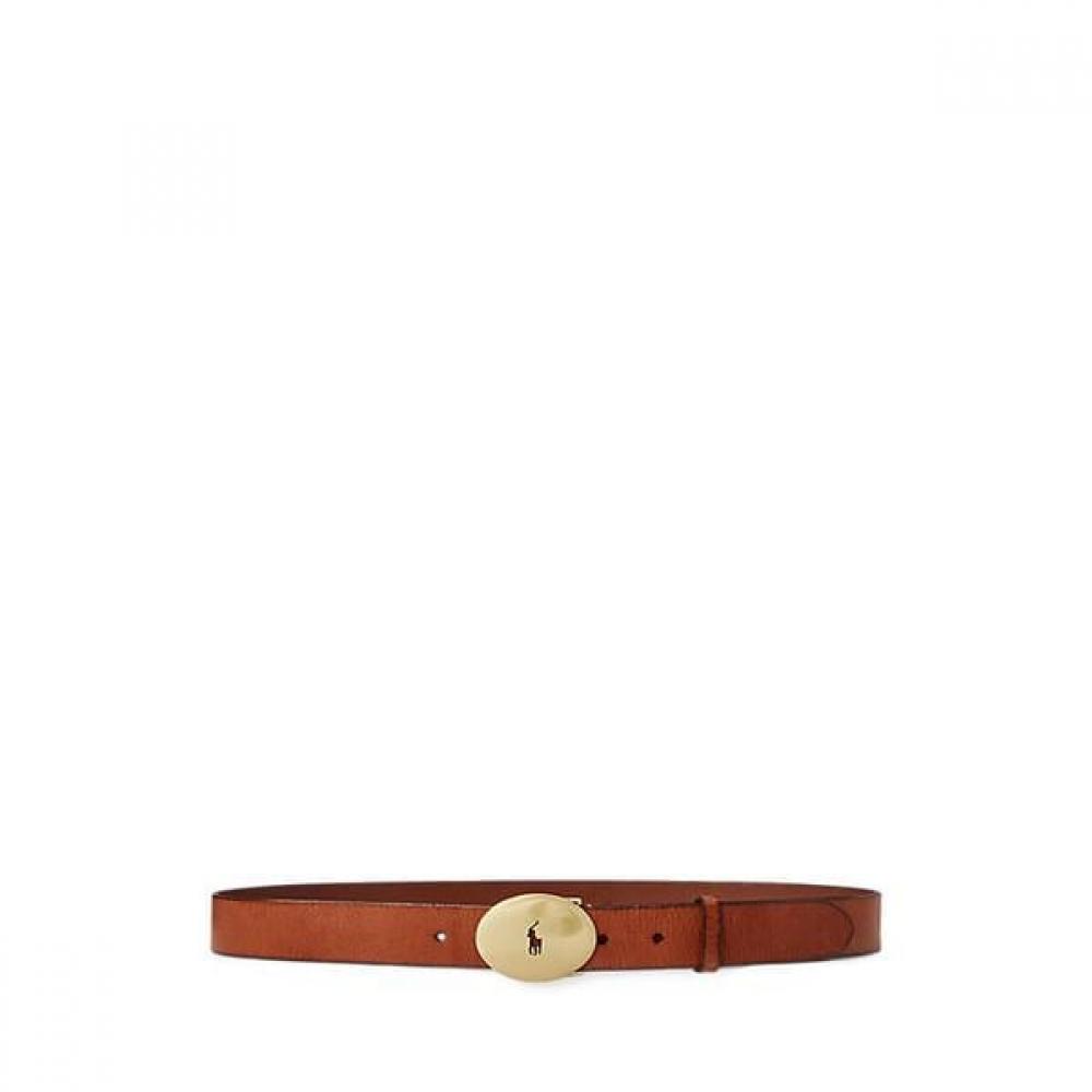 Polo Ralph Lauren Women S Polo Id Oval Buckle Vacchetta Belt Wapoblt09m20082200 XS