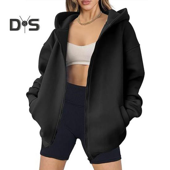 

Осень-зима Женское пальто с капюшоном на молнии Однотонный толстый кардиган с карманами Свободный кардиган средней длины для активного отдыха Путешествия Шоппинг Спортивная толстовка с капюшоном S чёрный