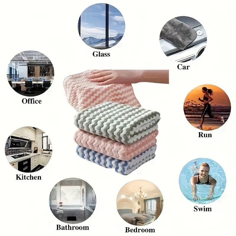 1-20PCS Ultra Soft Ultra-fine Fiber Dishcloth High Water Absorption and Machine Washable Towels Multi-purpose Kitchen Cleaning Products