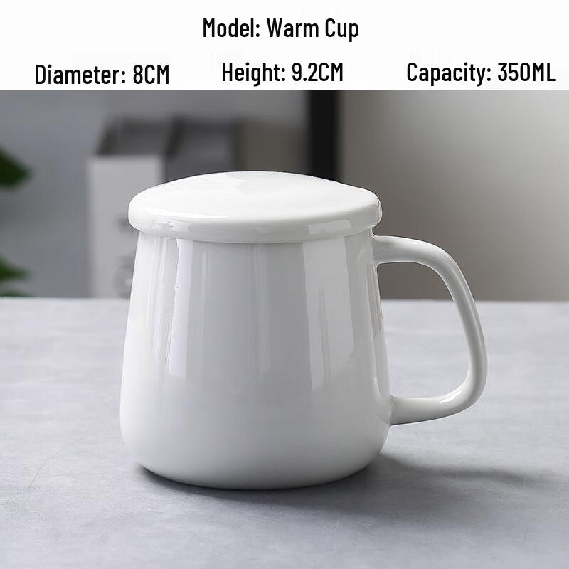 Shangqi Ceramic Warm Mugs with Lids - Set of 3