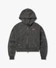 [Women] Pigment Crop Hooded Zip-Up Dark Gray_Hh26109001
