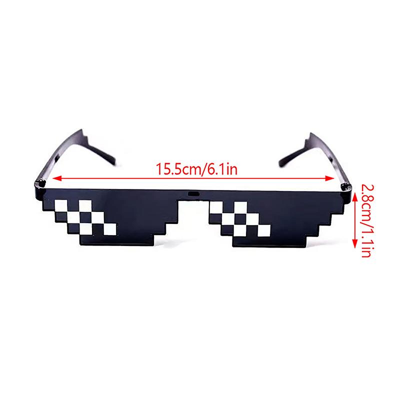 Retro Erkek ve Kadın Doğum Günü/Parti Hediyelikleri Oyuncu Robot Güneş Gözlüğü Piksel Mozaik Güneş Gözlüğü Thug Life Güneş Gözlüğü