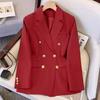 Damen Herbst Elegant Zweireihig Lockerer Blazer Schlank Jugendlich Mode Anzug Oberbekleidung Jacke