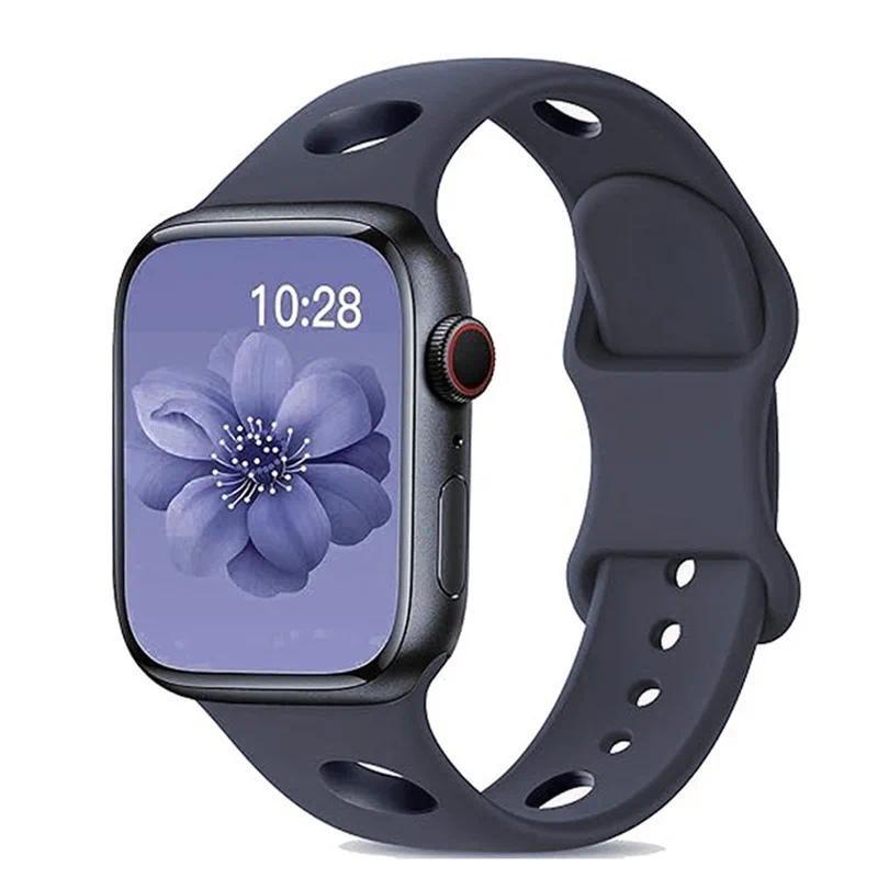 Breathable Strap For Apple Watch Band 40mm 44mm 46mm 45mm 49mm 41mm Silicone Correa Bracelet iWatch series 8 9 se 10 11 ultra2 3