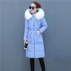 Winter Down Jacket Korean Style Waist Slim Mid-length Padded Jacket Thickened Large Fur Collar Women's Down Jacket