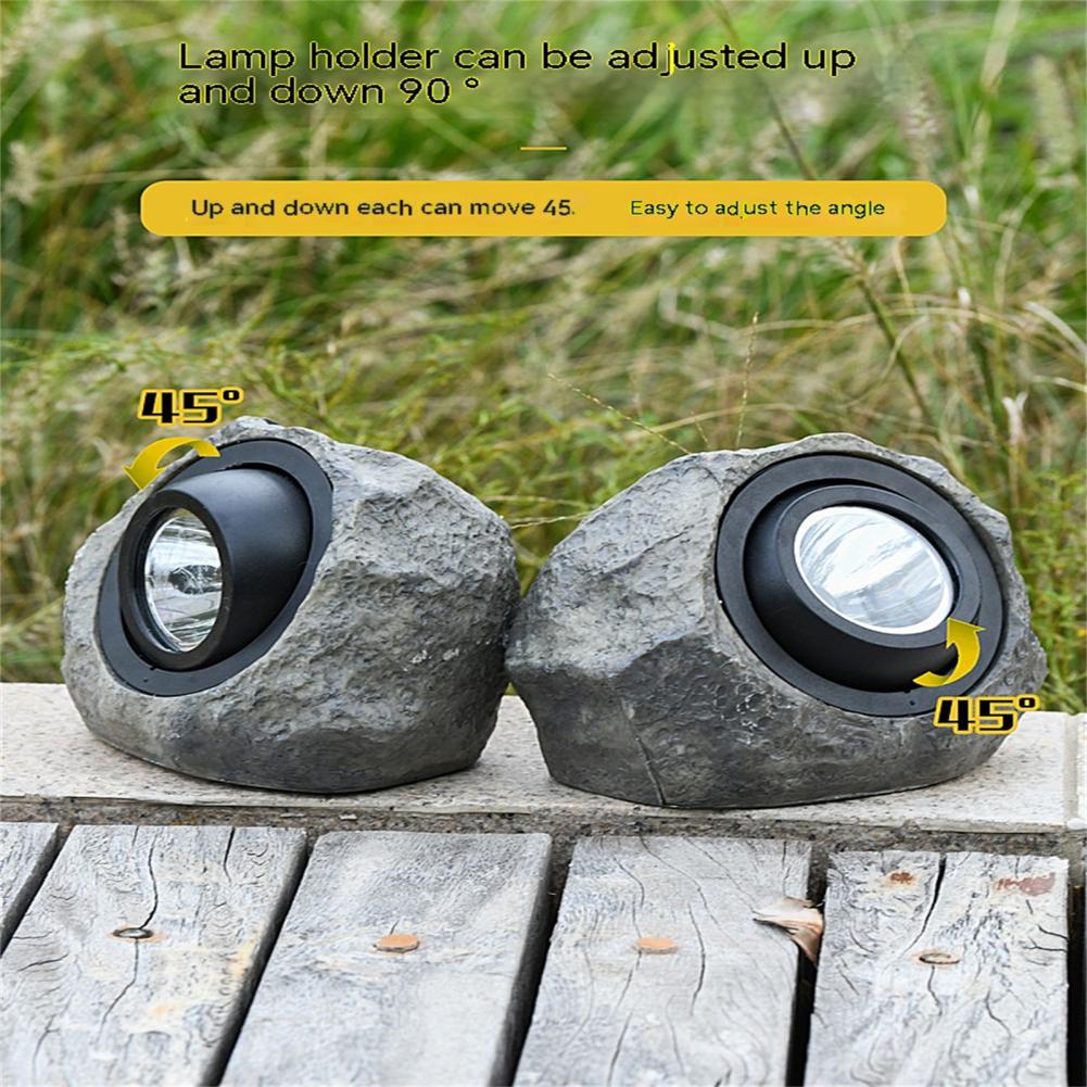 Solar Lawn Stone Lamp Waterproof Outdoor Landscape Spotlight Rock Light For Yard Pathway Patio Fence Park Lighting