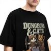 Men Women's Dungeon Dragon Cats T Shirt Apparel Kawaii Cat Pure Cotton T-shirt Clothing Funny Tee Shirt All Seasons