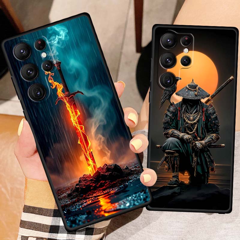 Fashion Hero Design Pattern For Samsung Galaxy S26 S25 S24 S23 S22 S21 S20 Ultra Plus FE 5G Black Soft TPU Phone Case