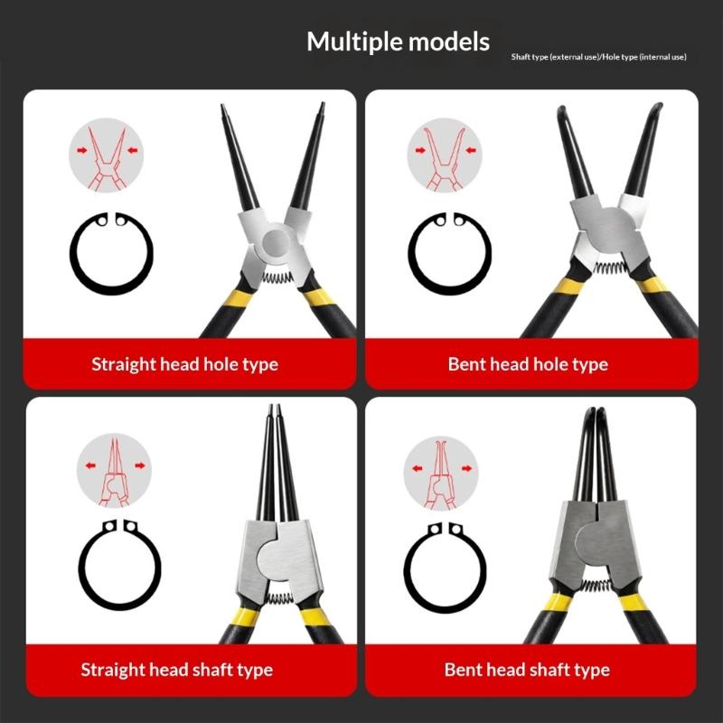 Precise Snap Rings Pliers Set AntiSlip Design Effort Saving Spring Accurate Circlip Pliers For Professional Tasks