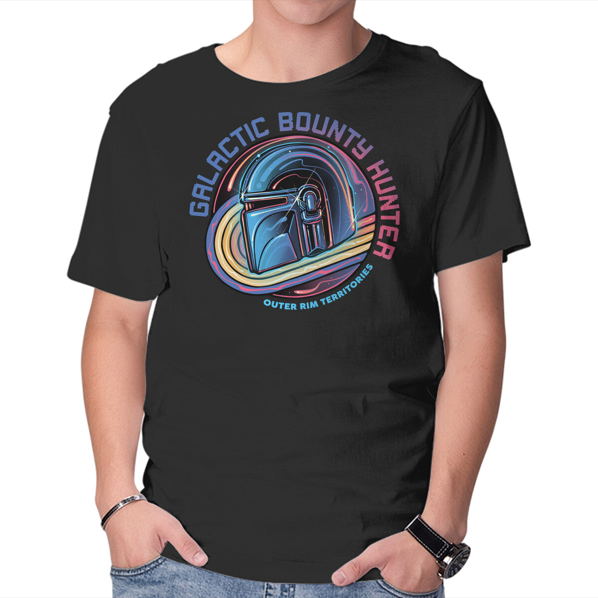 Unisex Crew Neck T-Shirt Outer Rim Territories Bounty Hunter Graphic Short Sleeve Casual Tee XL