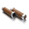 Nakira Motorcycle Grip with Bar End Handle Custom Aluminum Leather 22.2mm (Brown)