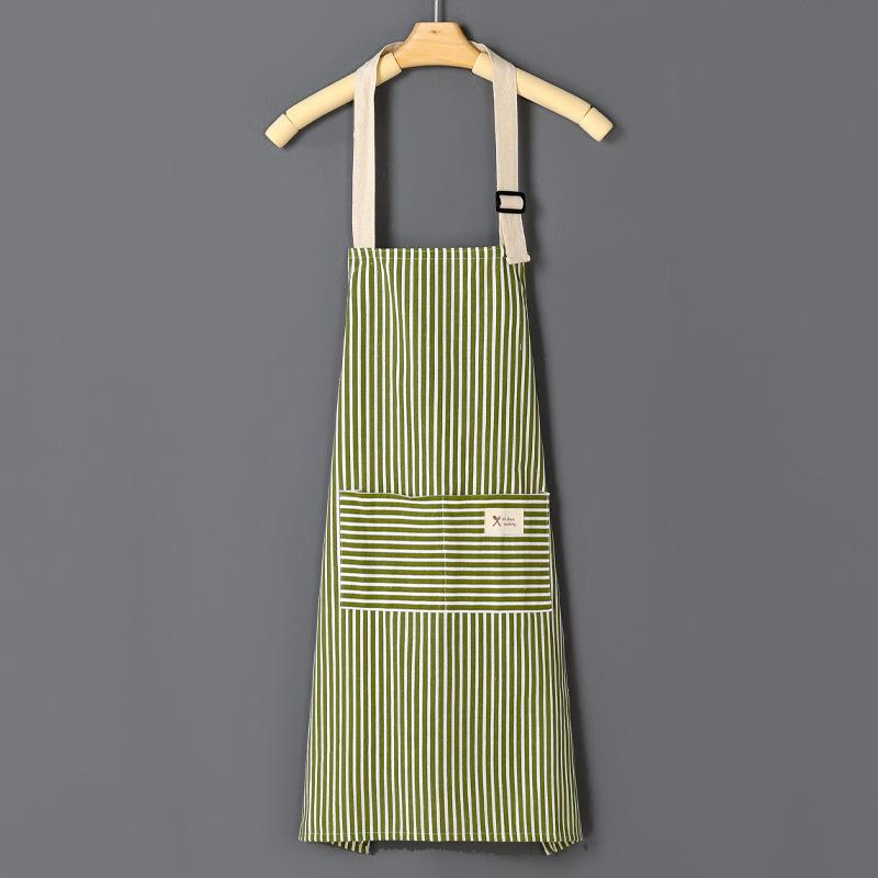 1PC Grembiule a Righe in Lino Cotto con Cinturino in Tessuto di Cotone Sottile per Resistenza a Macchie e Olio, Salopette da Caffè, Grembiule, Accessori da Cucina
