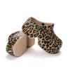 Damen Sommer Hausschuhe mit superhohem Keilabsatz, Leopardenmuster, dicke Sohle, Clogs für Damen, geschlossene Zehenpartie, klobige Plateausandalen