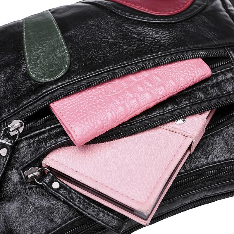 Black Winter Style Washed Leather Luxury Handbags Women Bags Designer Ladies Shoulder Crossbody Bags For Women