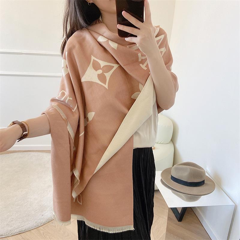 Women's Cashmere Blend Double-Sided Scarf - Autumn/Winter Warm Shawl, Versatile High-End Fashion